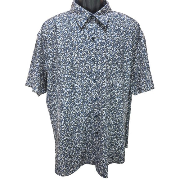 Con.Struct Mens Slim Fit Wicking 4-Way Stretch XXL Floral Shirt - Picture 1 of 7